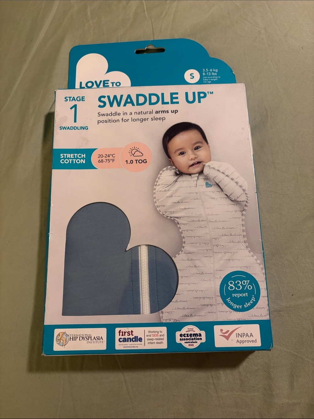 Swaddle Up Stage 1 Stretch Cotton Baby Swaddle - Blue